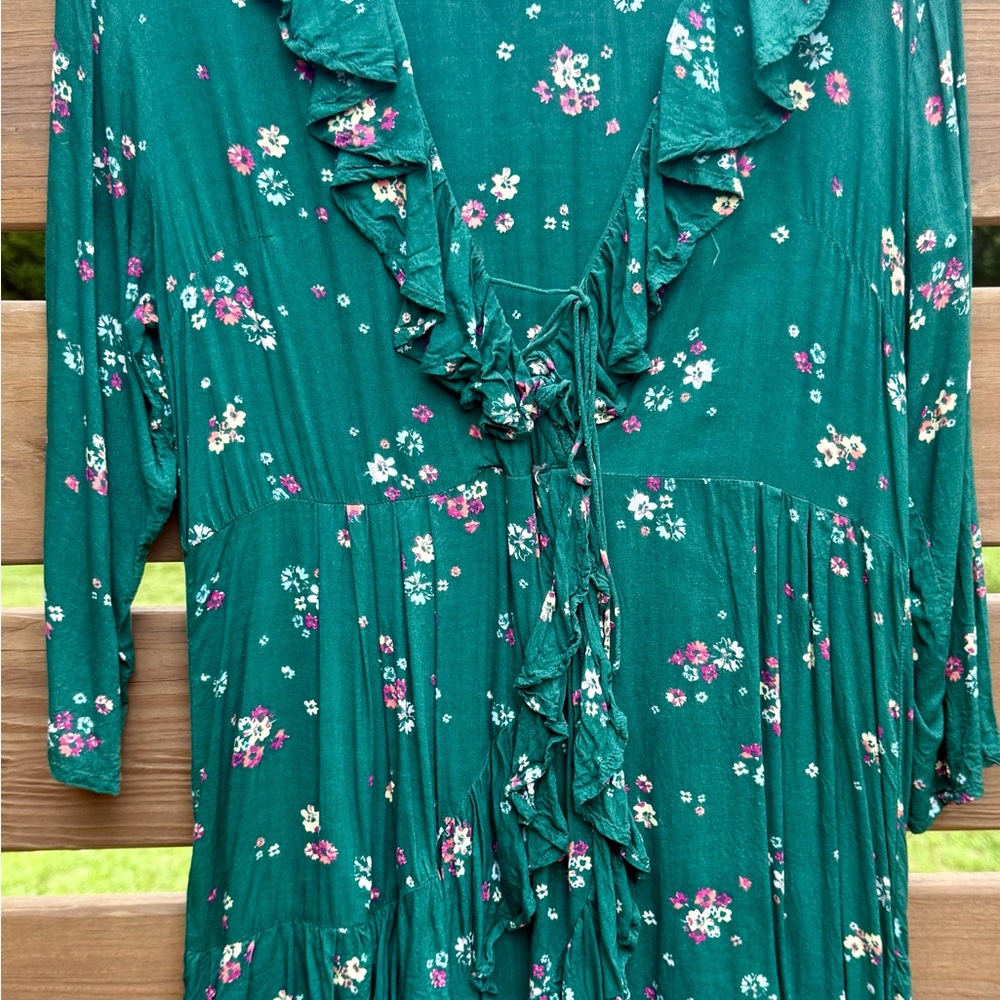 Auguste the label Floral Green Ruffle Dress